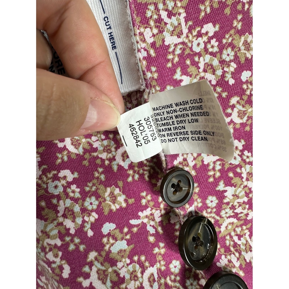 Gap Magenta Pink Corduroy Blazer Jacket Floral Lining Elbow Patches Womens 10 - Picture 8 of 8